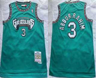 Mens Memphis Grizzlies #3 Shareef Abdur-Rahim 1996-97 Green Hardwood Classics Soul Swingman Throwback Jersey